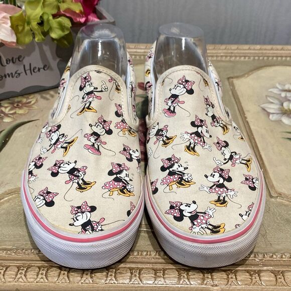Vans Cream Minnie Mouse Slip-On Sneakers - Picture 5 of 15
